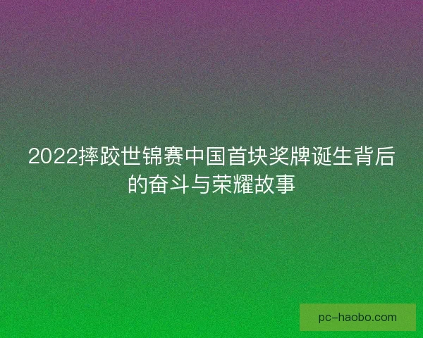 2022摔跤世锦赛中国首块奖牌诞生背后的奋斗与荣耀故事 2022摔跤世锦赛中国首块奖牌诞生背后的奋斗与荣耀故事