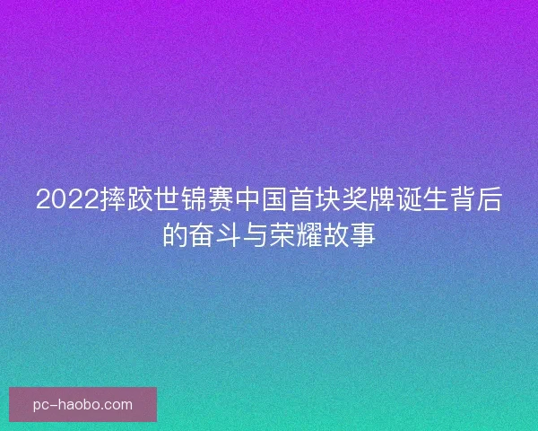2022摔跤世锦赛中国首块奖牌诞生背后的奋斗与荣耀故事