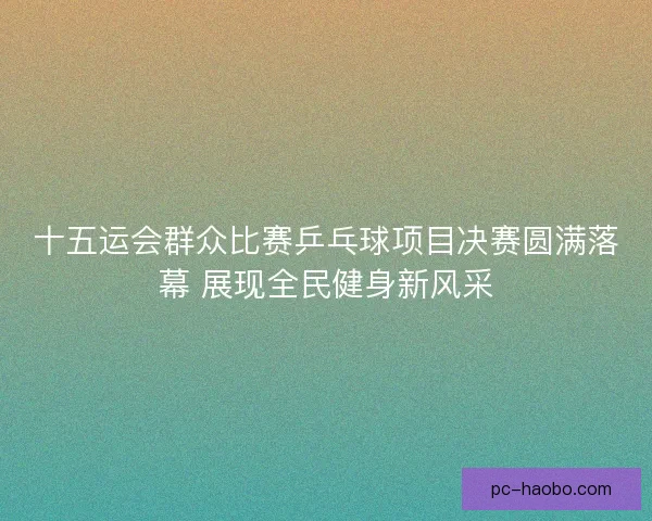 十五运会群众比赛乒乓球项目决赛圆满落幕 展现全民健身新风采
